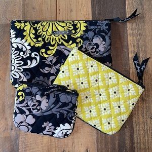 Vera Bradley 3-piece makeup pouch set. NWOT